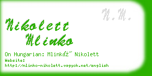 nikolett mlinko business card